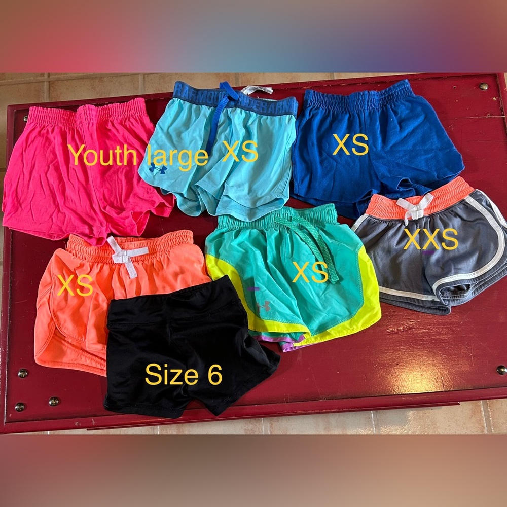 7 pairs girls active shorts